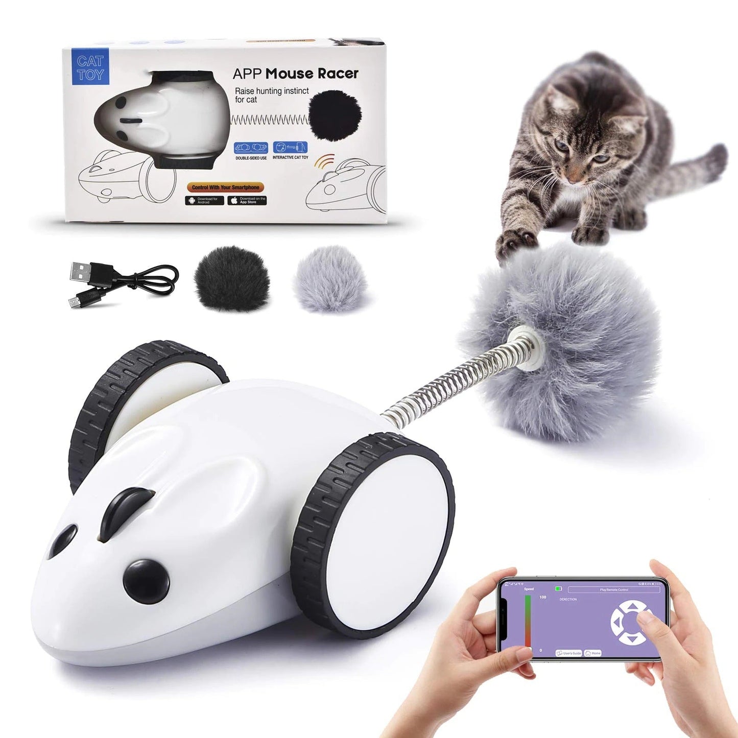 Smart App-Controlled Electric Mouse Cat Toy